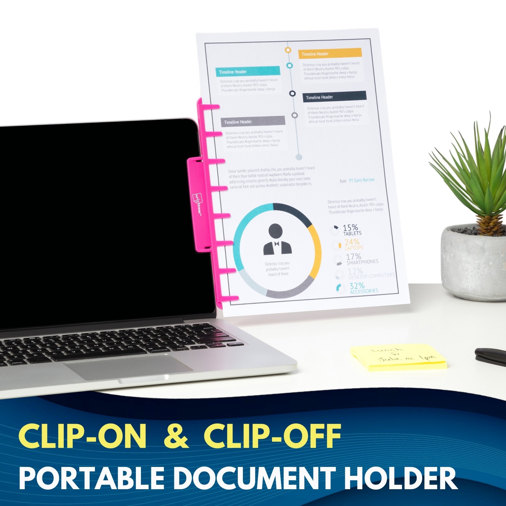 Note Tower Monitor Document & Note Holder - NOTETOWER