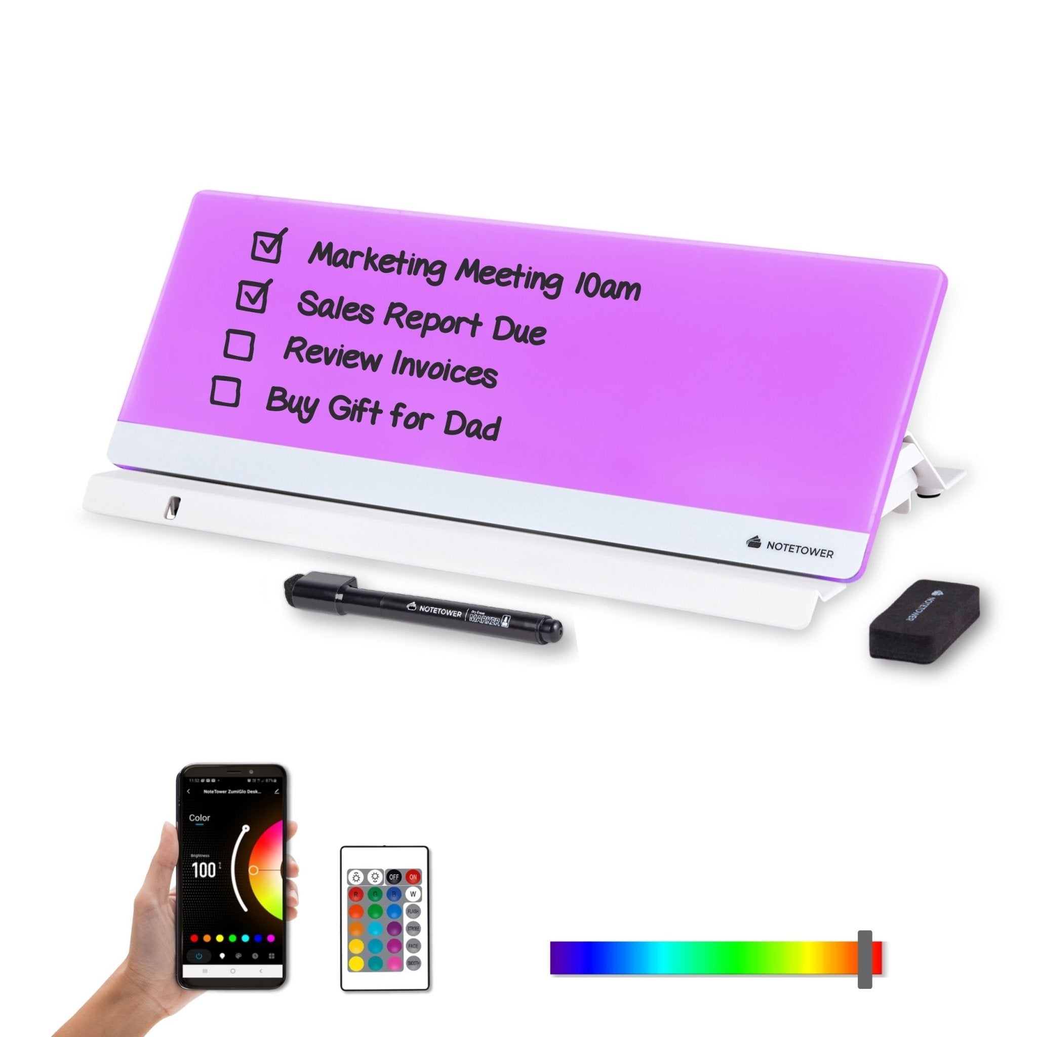 Zumiglo Ultra · LED Color Changing Desktop Whiteboard - NOTETOWER