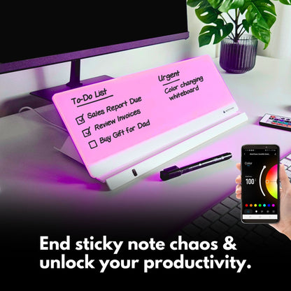 Zumiglo Ultra · LED Color Changing Desktop Whiteboard - NOTETOWER