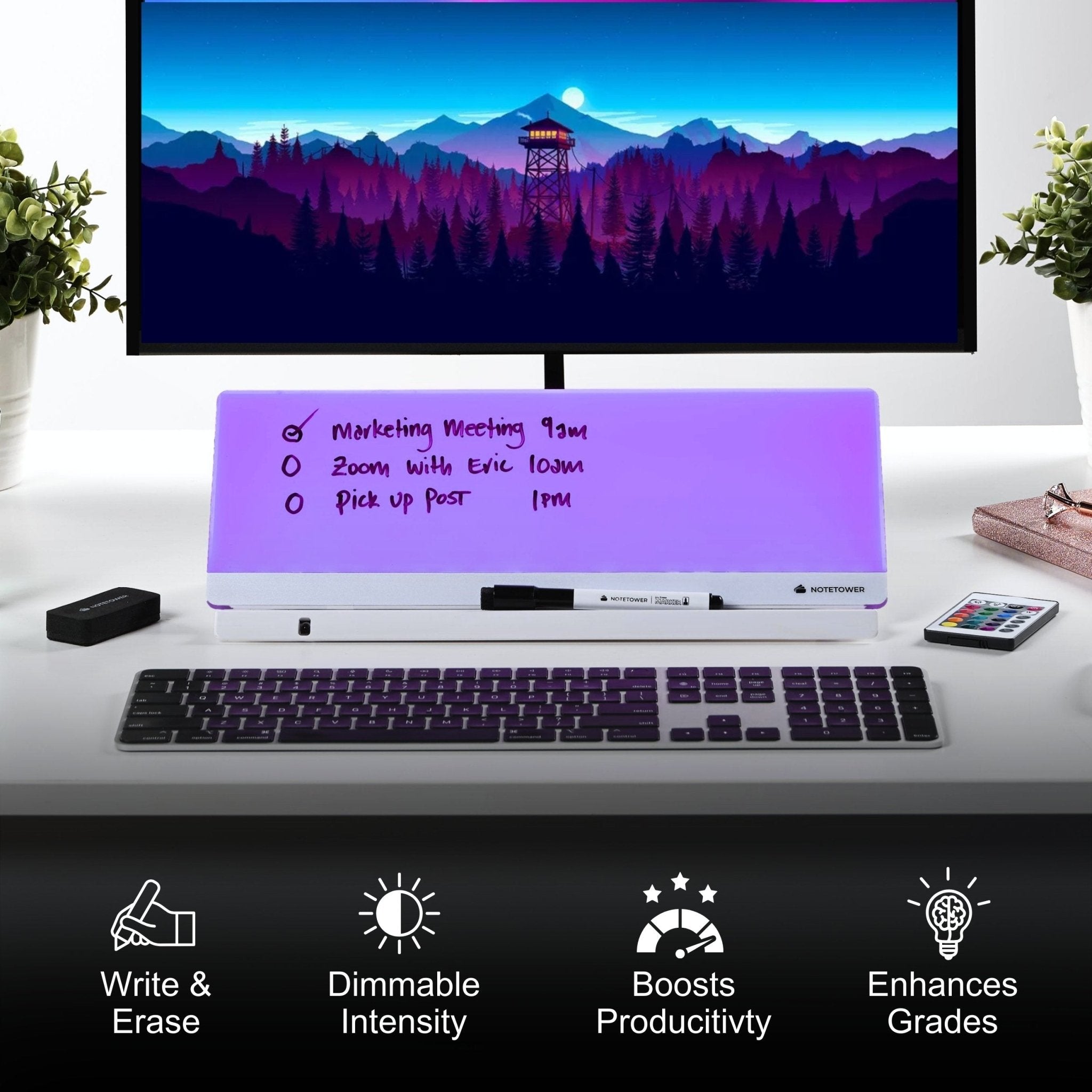 Zumiglo Ultra · LED Color Changing Desktop Whiteboard - NOTETOWER