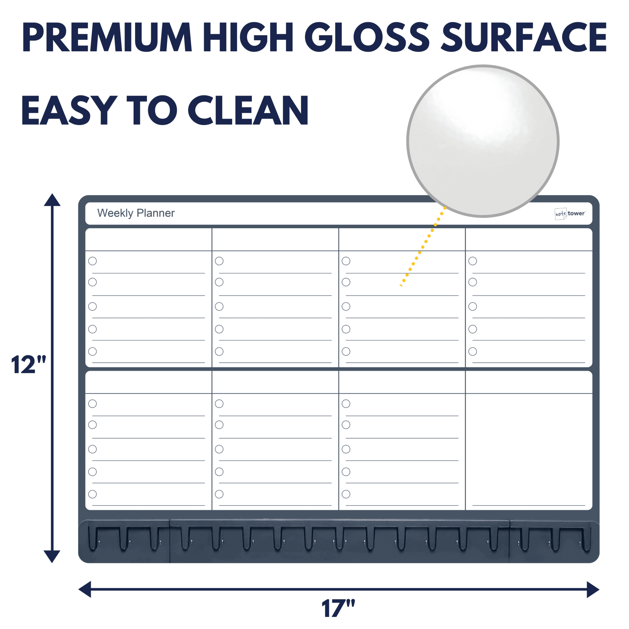 Note Tower 12" x 17" Magnet Combination Board - Weekly Planner - NOTETOWER LLC.
